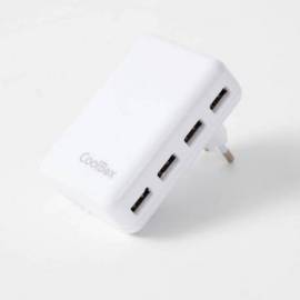 CARGADOR COOLBOX 5V 4XUSB 5A ENCHUFES