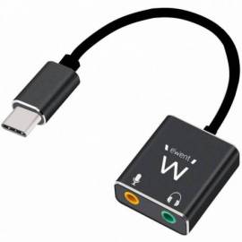 ADAPTADOR AUDIO EWENT USB-C A JACK 3.5" X2