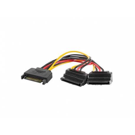 CABLE ALIMENTACION SATA MACHO 2X SATA HEMBRA