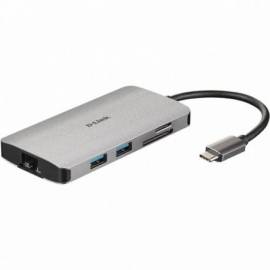 HUB USB-C D-LINK USB 3.0 HDMI RJ45 USB-C LECTOR MICRO SD