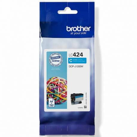 CARTUCHO TINTA BROTHER LC424C CIAN 750