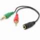 CABLE AUDIO EQUIP MINI JACK 3.5MM HEMBRA A 2 JACK 3.5MM MACHO