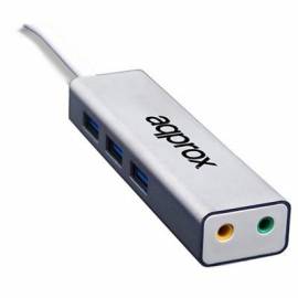 TARJETA SONIDO APPROX APPUSB51HUB 5.1 JACK 3.5" + HUB USB 3.0