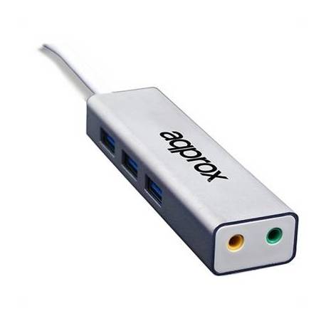 TARJETA SONIDO APPROX APPUSB51HUB 5.1 JACK 3.5" + HUB USB 3.0