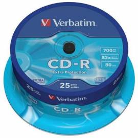 VERBATIM CD-R 700MB 52X TARRINA 25 UNIDADES