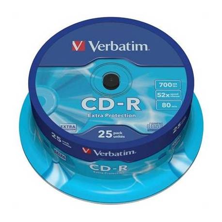 VERBATIM CD-R 700MB 52X TARRINA 25 UNIDADES