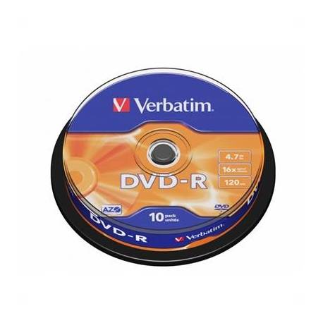 VERBATIM DVD-R 4.7GB 16X TARRINA 10 UNIDADES