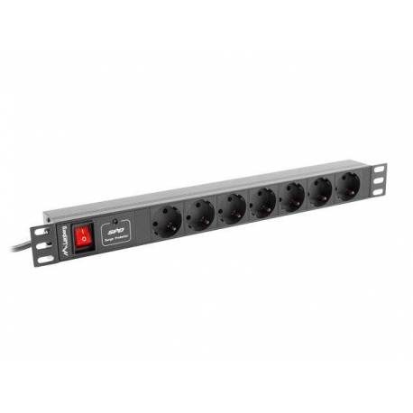 REGLETA LANBERG 1U 16A RACK 19" 7 ENTRADAS