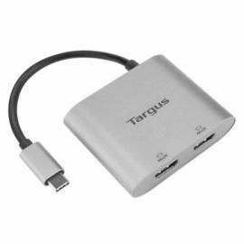 HUB TARGUS USB-C A 2XHDMI PLATA