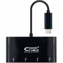 HUB NANOCABLE 5 EN 1 USB-C A USB USB-C HDMI RJ45