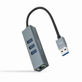 HUB NANOCABLE 3 USB 3.0 1 PUERTO ETHERNET