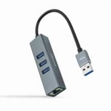 HUB NANOCABLE 3 USB 3.0 1 PUERTO ETHERNET