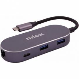 HUB NILOX USB-C 3XUSB 1XUSB-C 1XRJ45