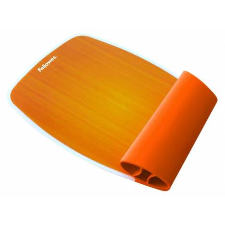 ALFOMBRILLA REPOSAMUÑECAS FLEXIBLE FELLOWES NARANJA