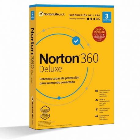 ANTIVIRUS NORTON DELUXE 25GB ESPAÑOL 1 USUARIO ANUAL