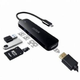 DOCKING STATION NILOX USB-C HDMI 4K RED USB-C LECTOR TARJETA