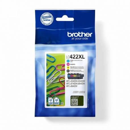 PACK CARTUCHOS TINTA BROTHER LC422XLVAL NEGRO Y COLORES