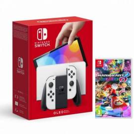 NINTENDO SWITCH OLED BLANCA + MARIO KART 8 DE LUXE