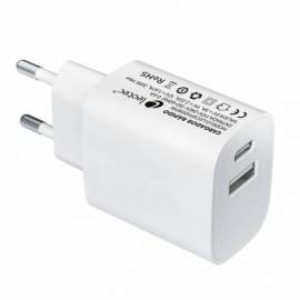 CARGADOR CARGA RAPIDA 20W LEOTEC 1 USB-C 1 USB-A