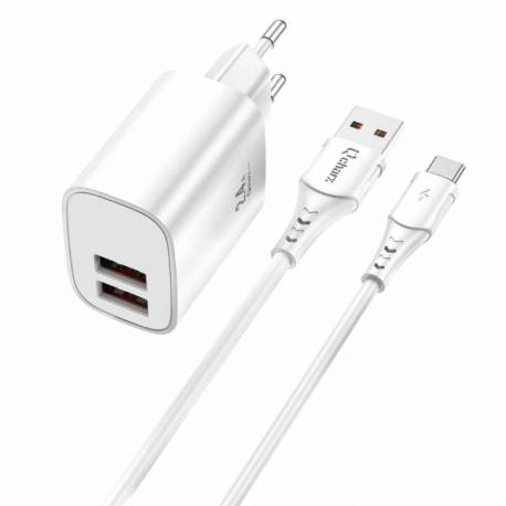 KIT CARGADOR QCHARX APOLO 24A + CABLE USB-A A USB-C