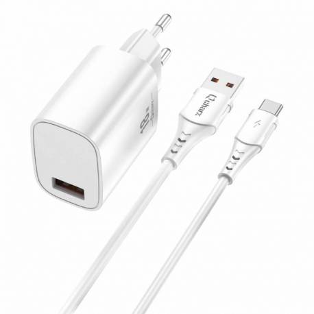 KIT CARGADOR QCHARX ARTEMISIA 3A 18W + CABLE USB-C