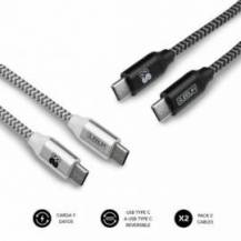 CABLE DATOS SUBBLIM USB TIPO C PACK NEGRO Y PLATA