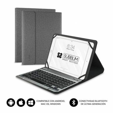 FUNDA + TABLET SUBBLIM KEYTAB PRO 10.1" GRIS