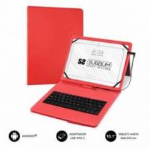 FUNDA + TECLADO SUBBLIM KEYTAB PRO 10.1" ROJO