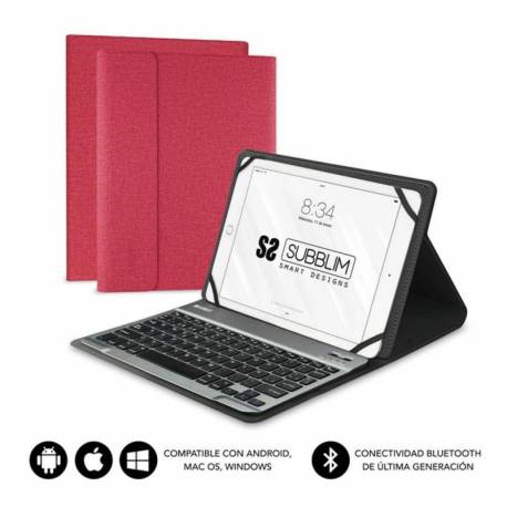 FUNDA + TECLADO SUBBLIM KEYTAB PRO 10.1" ROJO