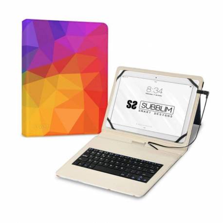 FUNDA + TECLADO SUBBLIM TABLET 11" TRIANGULOS