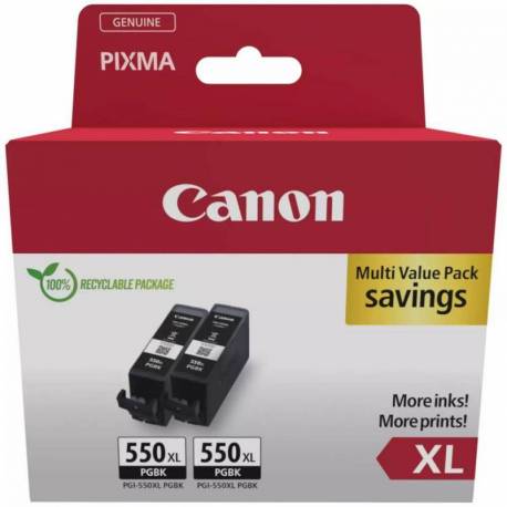 PACK CARTUCHO TINTA CANON PGI-550XL NEGRO 2 UNIDADES