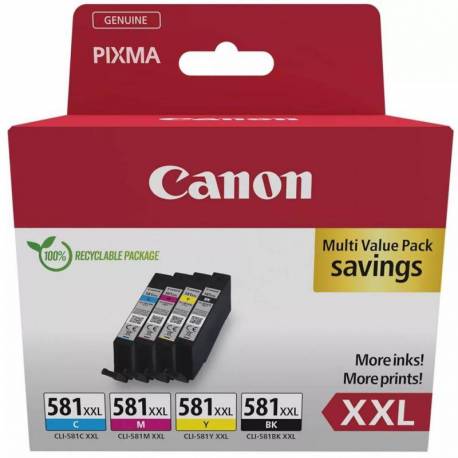 CARTUCHO TINTA CANON CLI-581XXL BK C M Y