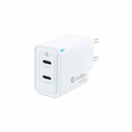 CARGADOR USB PARED COOLBOX 35W 2 X USB-C