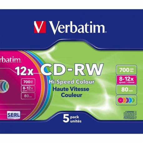 VERBATIM CD - RW 700MB 8X - 10X TARRINA 5
