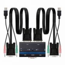 CONMUTADOR KVM NANOCABLE VGA USB 1U - 2PC+CABLE
