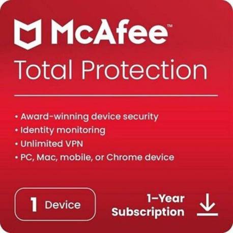 ANTIVIRUS MCAFEE TOTAL PROTECCION 1 DISPOSITIVO