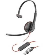 AURICULARES POLY MONOAURALES BLACKWIRE 3210 USB - C